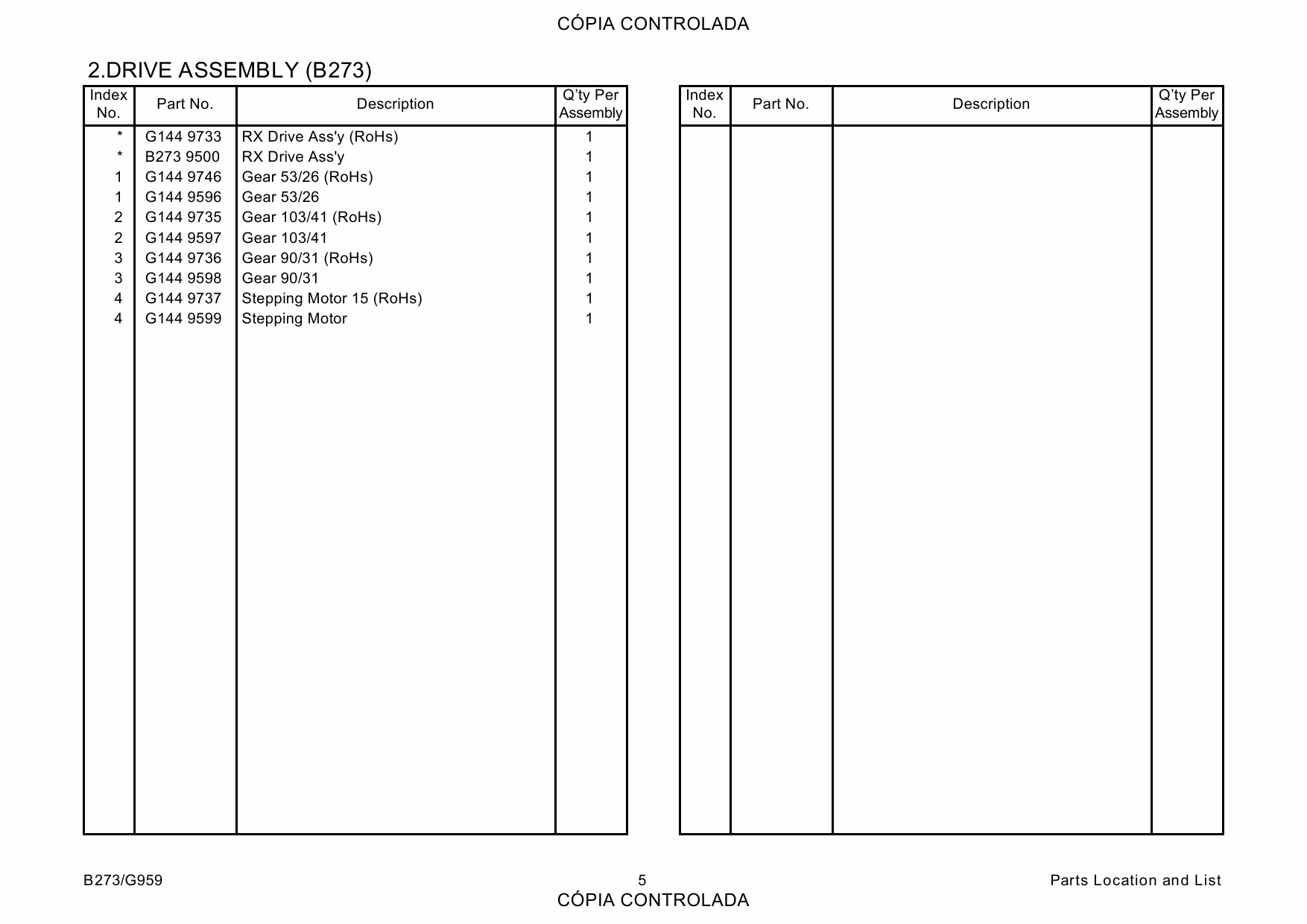 RICOH Aficio AC205 AC205L B273 G959 Parts Catalog-3